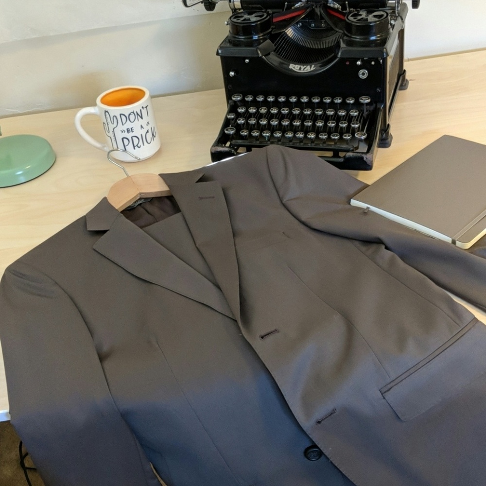 Tailored fit brown suit